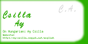 csilla ay business card